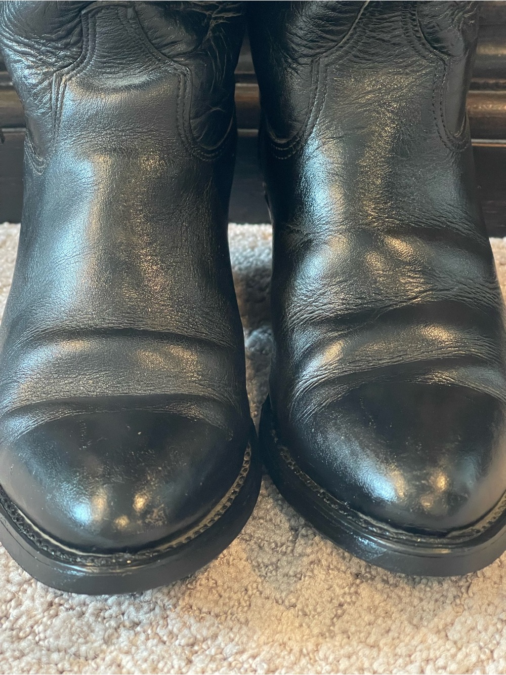 Harley Davidson 80’s Vintage Leather, Side Lace Concho Boots, Black, Western, 9 - Picture 4 of 14